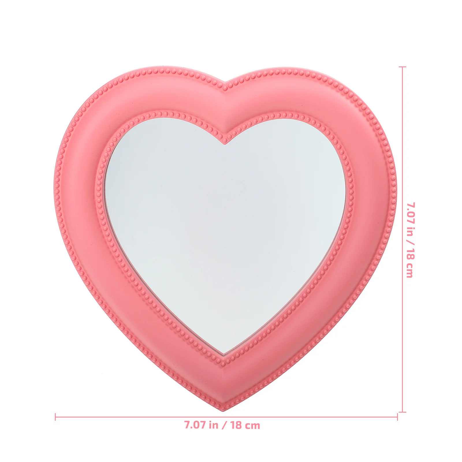 Hartvormige make-upspiegel Desktop verstelbare hoek Tafelblad Wandgemonteerde staande spiegel voor slaapkamer