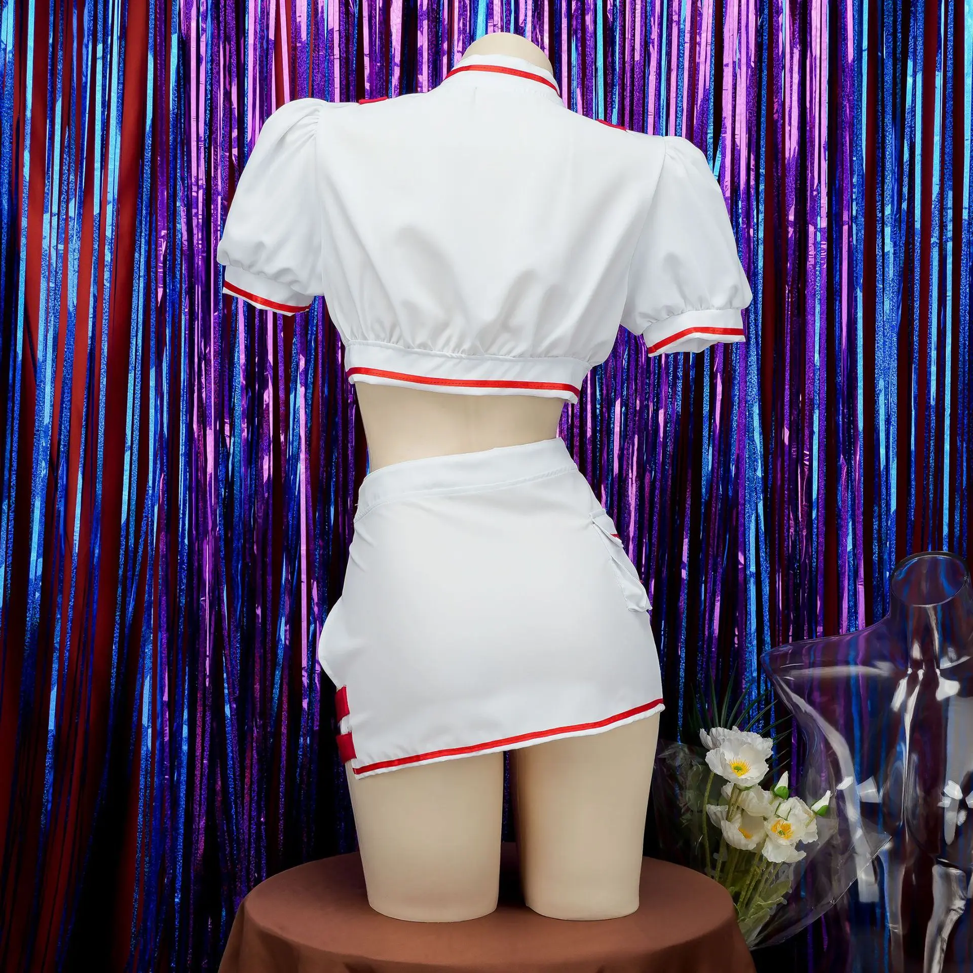 Women Cute Nurse Maid Cosplay Costumes Anime Sexy White Nurse Uniform Maid Underwear Nightdress Outfits Halloween Party Clothes