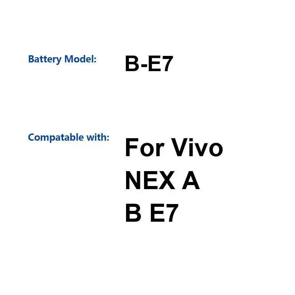 

High Compatibility Mobile Phone Battery B-E7 4000Mah For Vivo Nex A B E7