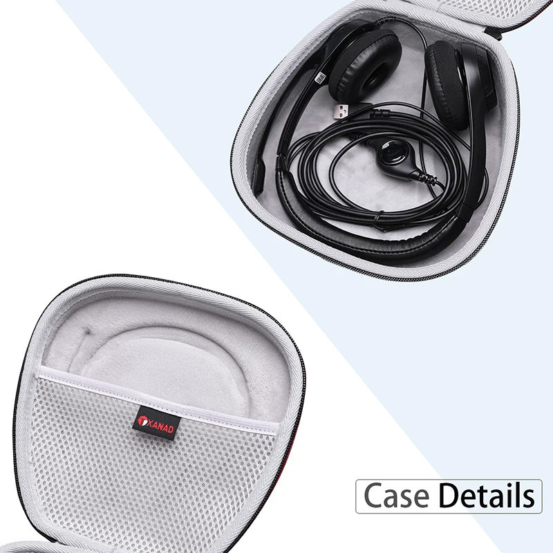 XANAD EVA Hard Case for Logitech USB Headset H390 with Noise Cancelling Mic Headphones Tavel Storage Bag