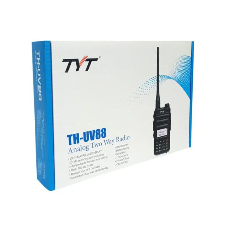 10pcs NEW TYT TH-UV88 Talkie Walkie Dual Band VHF/UHF 136-174MHz & 400-480MHz VOX Scrambler FM CTCSS DCS Portable Two Way Radio