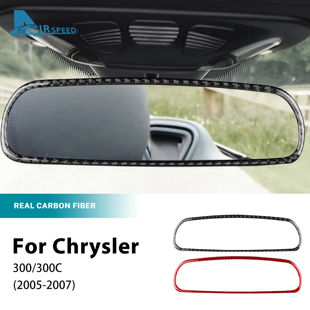 Real Soft Carbon Fiber Sticker For Chrysler 300 300C 2005 2006 2007 Car Rearveiw Mirror Outer Frame Interior Trim Accessories