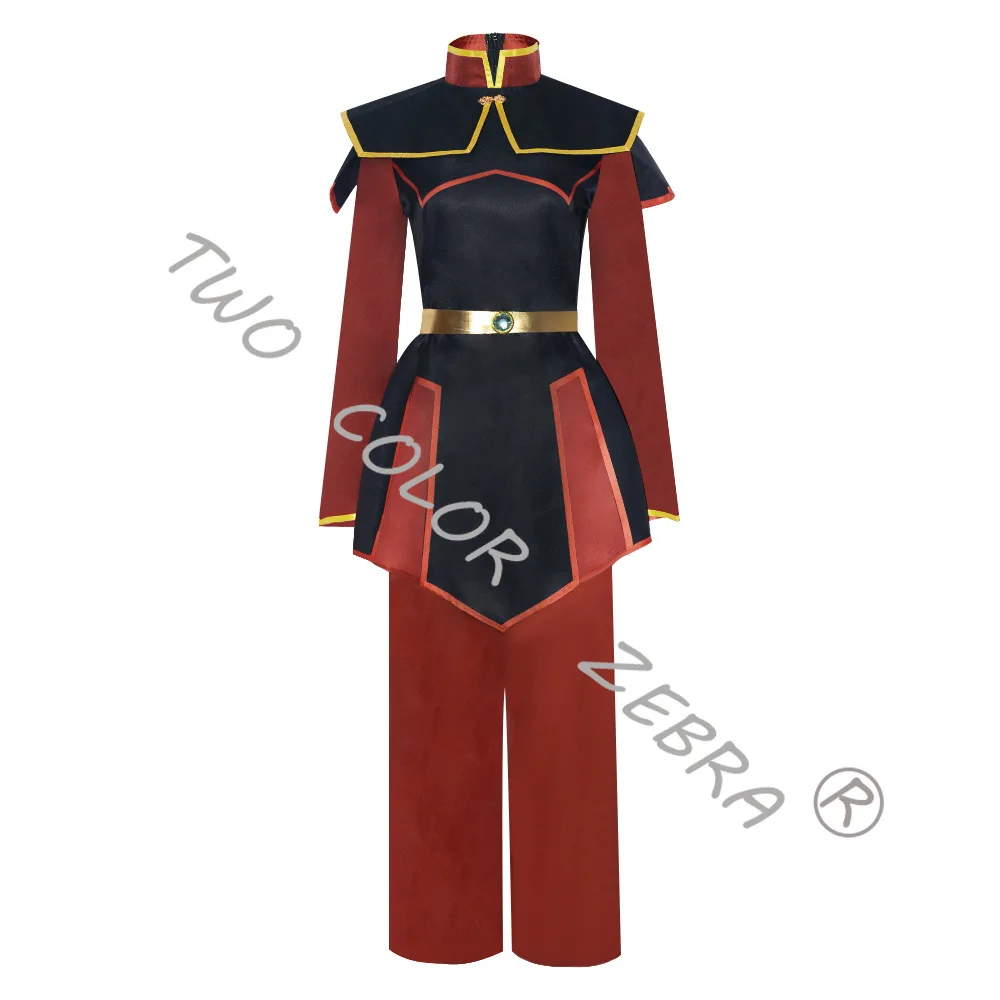 Anime Avatar The Last Airbender Azula Cosplay Costume Wig Red Tops Pants Full Set Halloween Anime Party Role Play Clothings - view 5