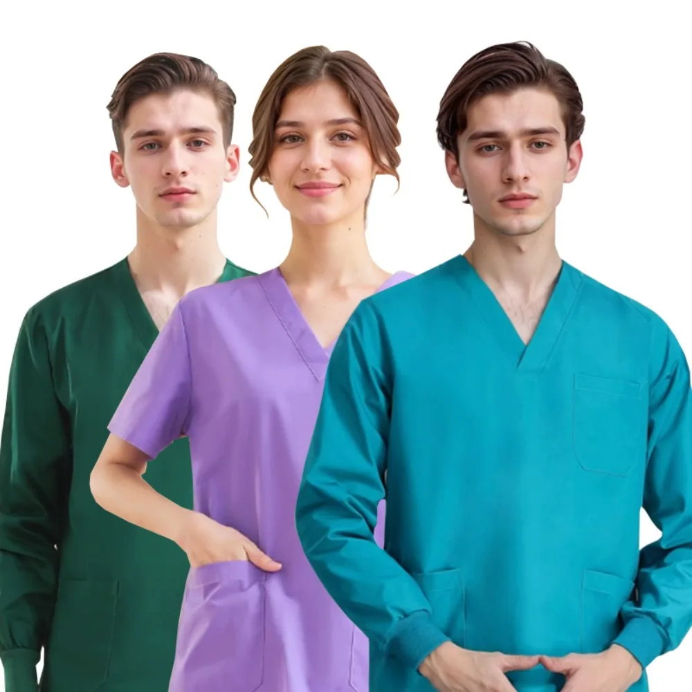 

Men and Women Polyester Cotton Short-sleeved Doctor Operating Room Clothes Hospital Summer Work Clothes