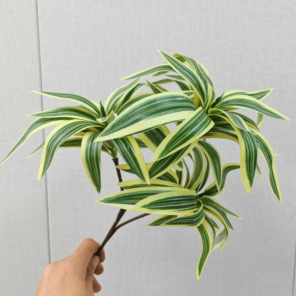 Artificial Palm Plants Tree Plastic Bamboo Branch Tropical Potted Plants Fake Grass For Home Desktop Plant Wall Home Decorations - Detail 1