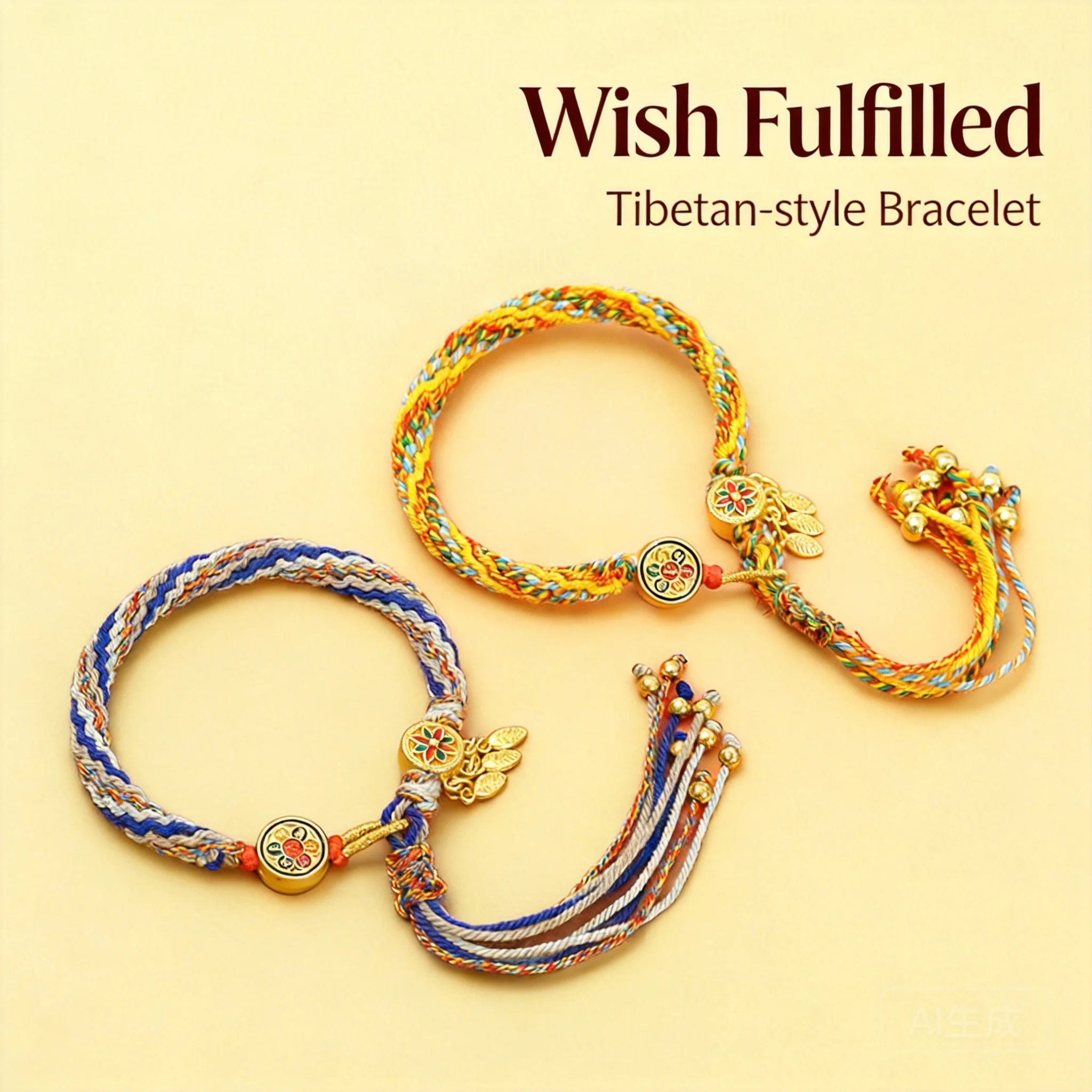 

Handwoven Tibetan Six True Words Reincarnation Bracelet Chinese Feng Shui Lucky Colorful Cotton Rope Blessing Wealth Peace Adjus