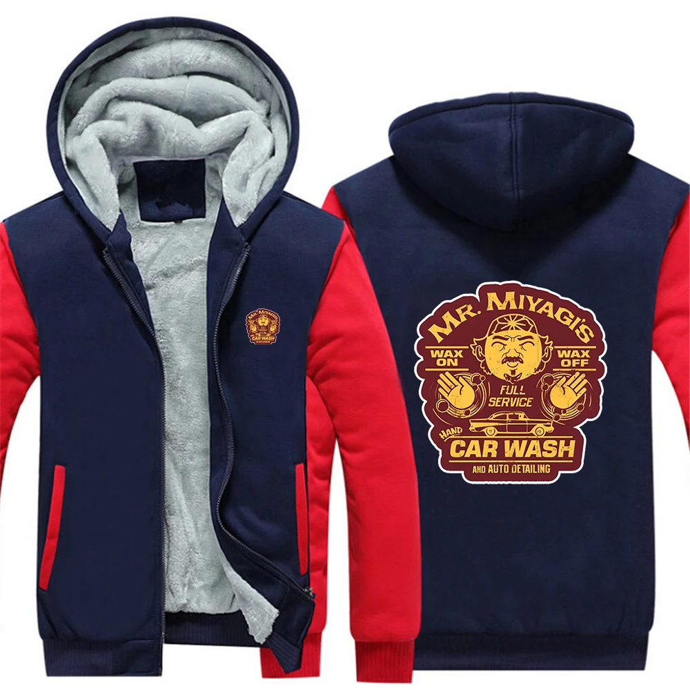 

Mr Miyagis Funny Graphic 2025 New Thicken Warm Hoodies Autumn And Winter Man's Cotton Lining Comfortable Zipper Coat