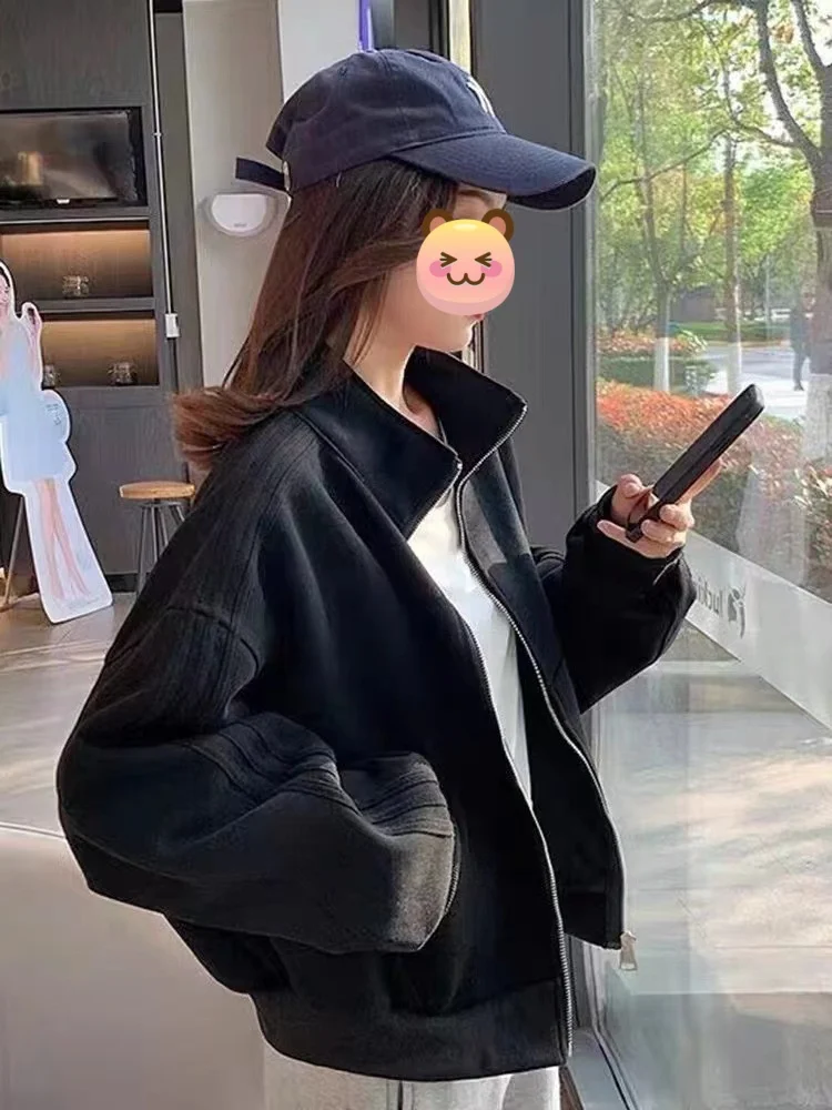 

Короткая спортивная куртка, женская повседневная приталенная толстовка, открытый кардиган, топ, весна-осень, новый стиль, свободная универсальная мода