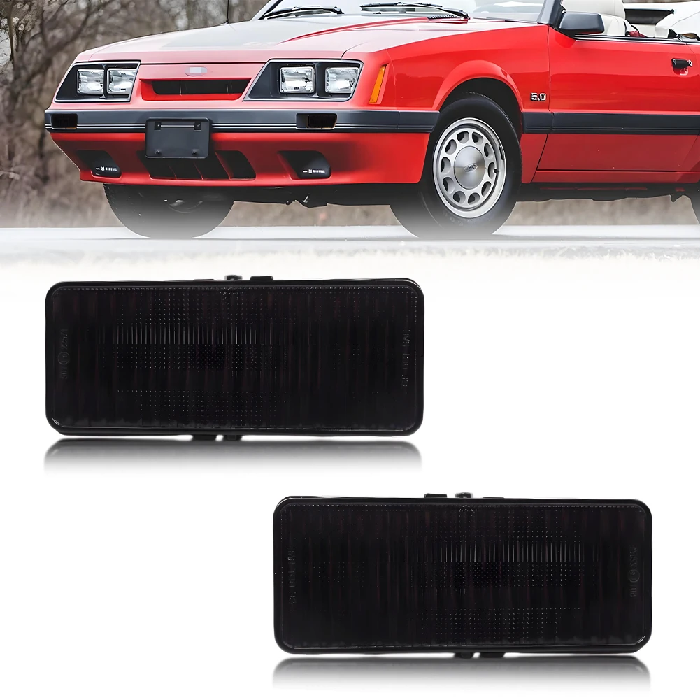 2PCS Front Bumper Parking Turn Signal Light DRL Light Turn Warning Light DRL Light Corner Light Cover For 1979 1980 1981 1982 1983 1984 19851986 Ford Mustang No Bulb