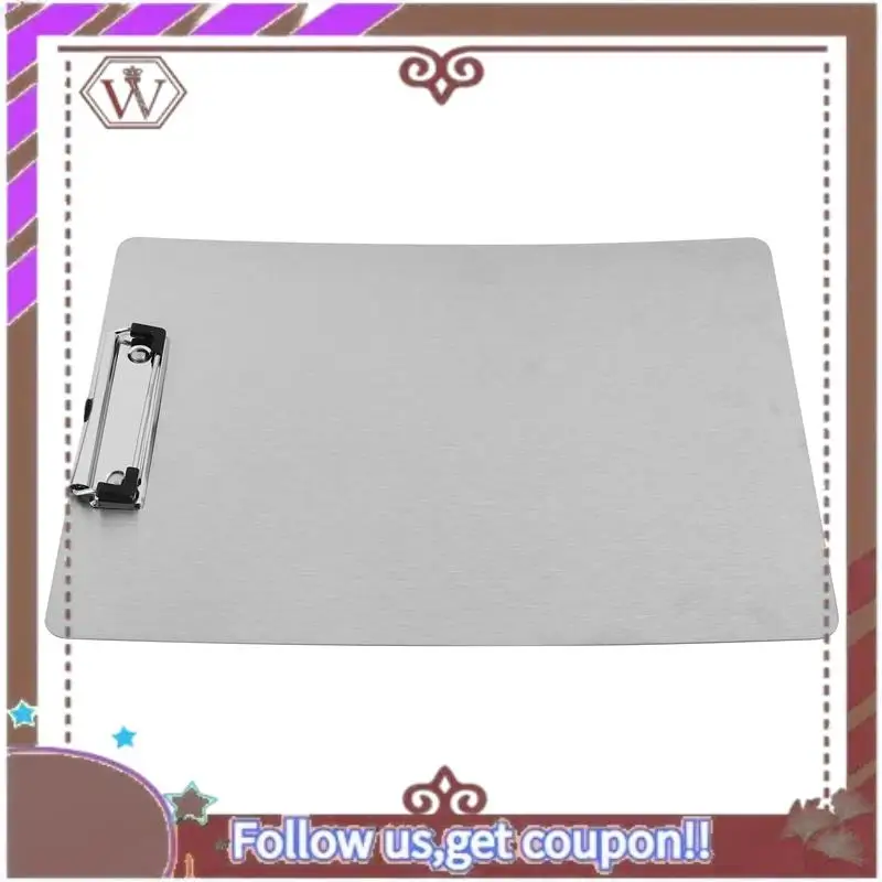 

ABBG-Metal Clipboard Folder A4 Stainless Steel Clip Board Bill Storage Folder Writing File Board Menu Splint For Business
