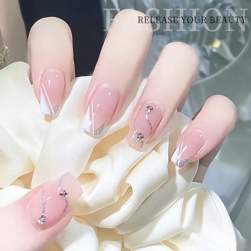 1병 고밀도 글리터 플래티넘 네일 아트 젤 라인 드로잉 페인팅 젤 바니쉬 UV 소크 오프 글리터 메탈 페인팅 피니시 글루*