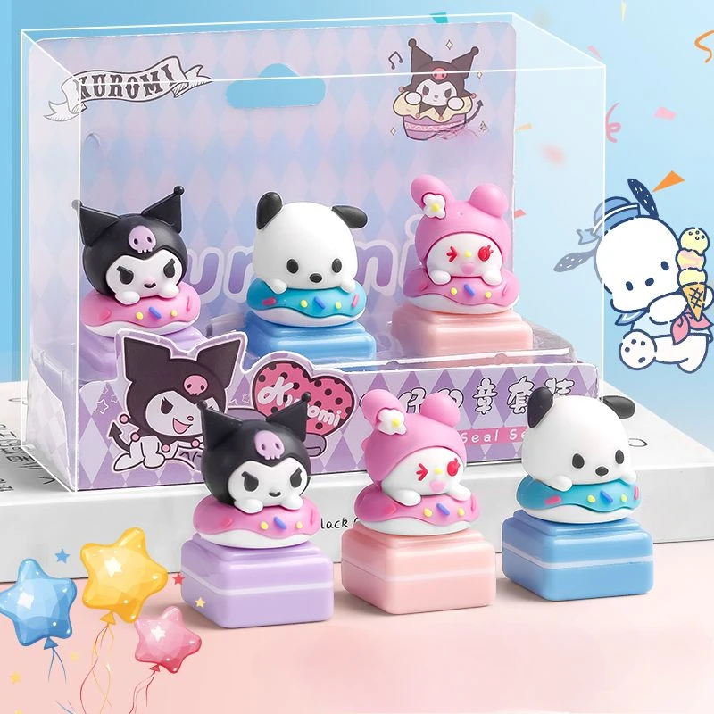 sanrio my melody kuromi pochacco cute cartoon doll children's toys seal diary decoration creativity anime figure wholesale Gift