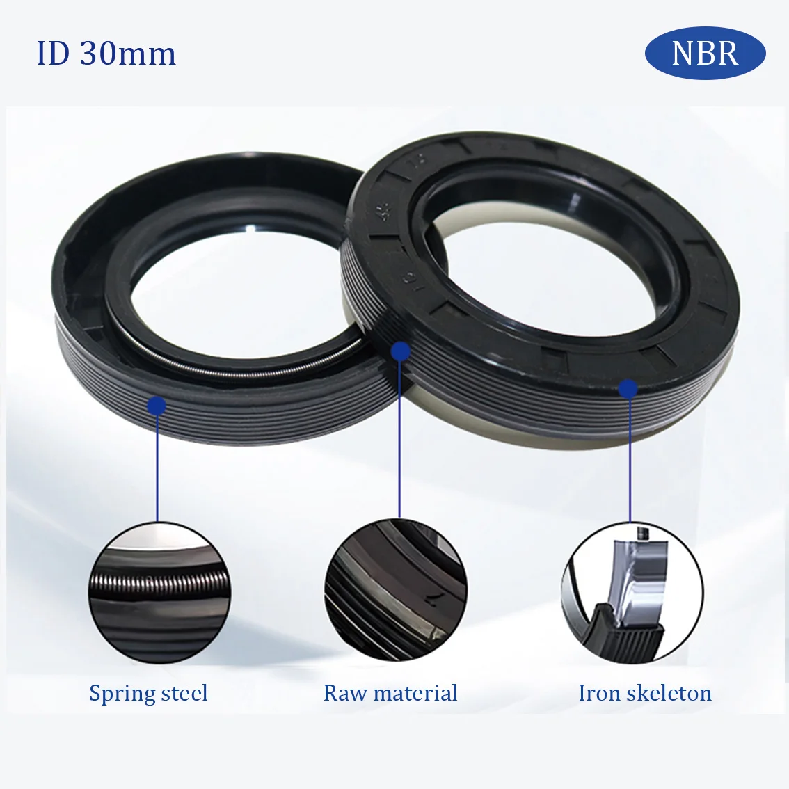ID 30 مللي متر NBR النتريل المطاط رمح النفط الختم TC-30*38/40/42/44/45/46/47/48/50-80*4.5/5/6/7/8/10/12 النتريل مزدوجة الشفاه النفط البحر 1 قطعة