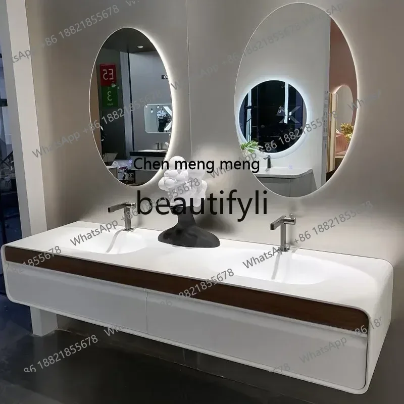 Italian minimalist ring skin feeling integrated seamless basin acrylic environmental protection basin pull-out type