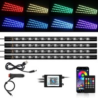 LED Car 36 48 72 Interior Ambient Foot Light with USB Wireless Remote Music App Control Auto RGB Atmosphere Decorative Lamps