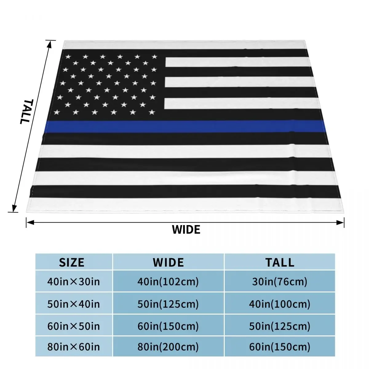 Thin Blue Line Flag Throw Blanket Hair anime Blankets For Bed Blankets