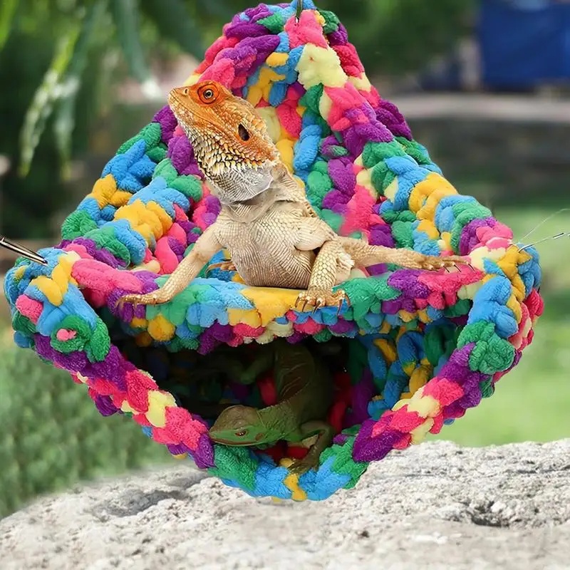 นุ่ม Bearded Dragon Hammock Swing เตียงนุ่ม Terrarium ผ้าปูที่นอน Swing เตียงเปลญวนสัตว์เลื้อยคลานสําหรับจิ้งจกงู Chameleons นกแก้ว