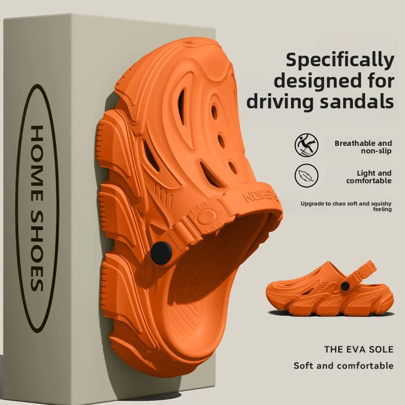 Anti slip hole shoes for men 2026 new style for summer outdoor wear, driving outdoors beach fishing river wading sandals for men