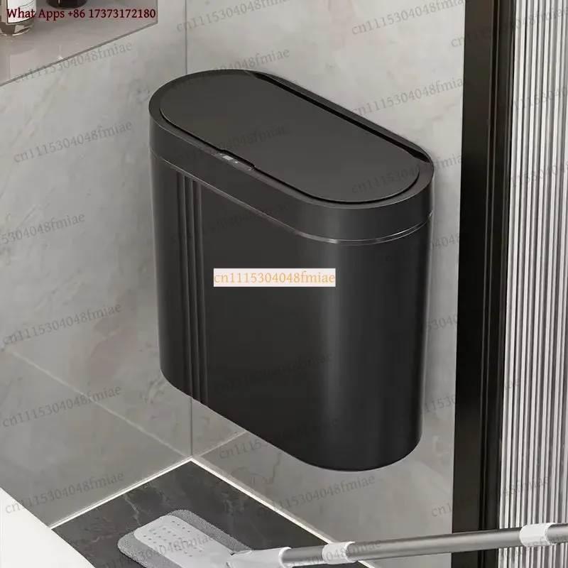 Smart Automatic Induction Trash Can Wall Mounted Flip Lid For Kitchen Bathroom