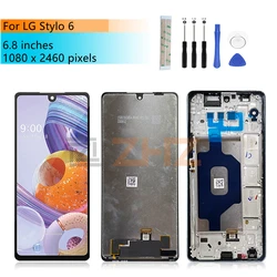 For LG Stylo 6 LCD Display Touch screen Digitizer Assembly With Frame Q730 Screen Replacement Repair Parts 6.7