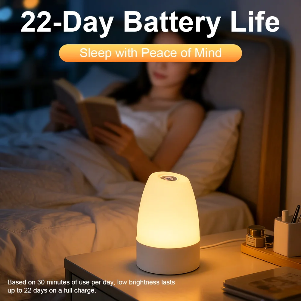 Touch Night Light USB Portable Charging Lamp Three Colors Dimmable Small Bedside Table Lamp For Home Children Room Bedroom