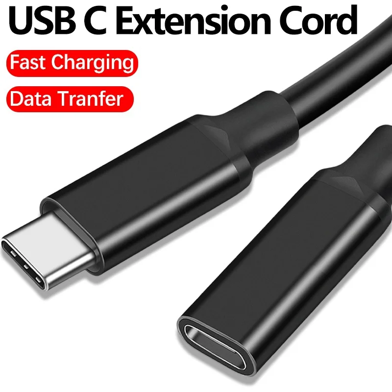 USB C Extension Cable Male to Female Extender Cord Support Fast Charging & Data Sync Transfer For iPhone 15 MacBook USB C Hub