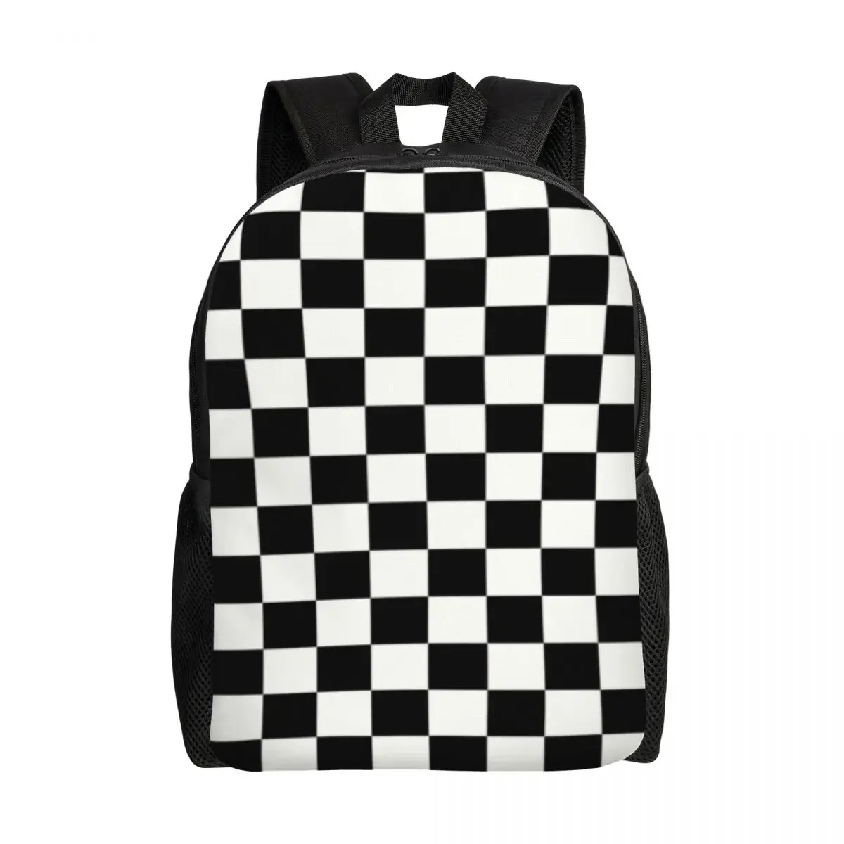 Custom Classic Checkerboard Backpack Women Men Casual Bookbag for School College Chess Board Bags