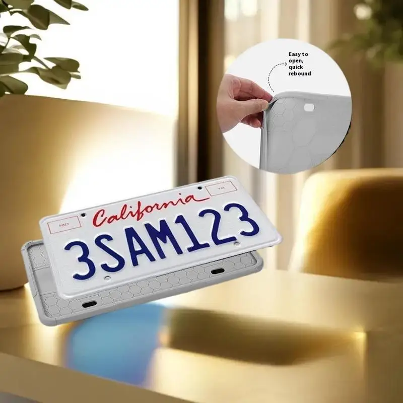 Silicone Black License Plate Frame Covers 2 Pack- Front Or Back Car Plate Bracket Holders. Rust-Proof, Rattle-Proof Accessories