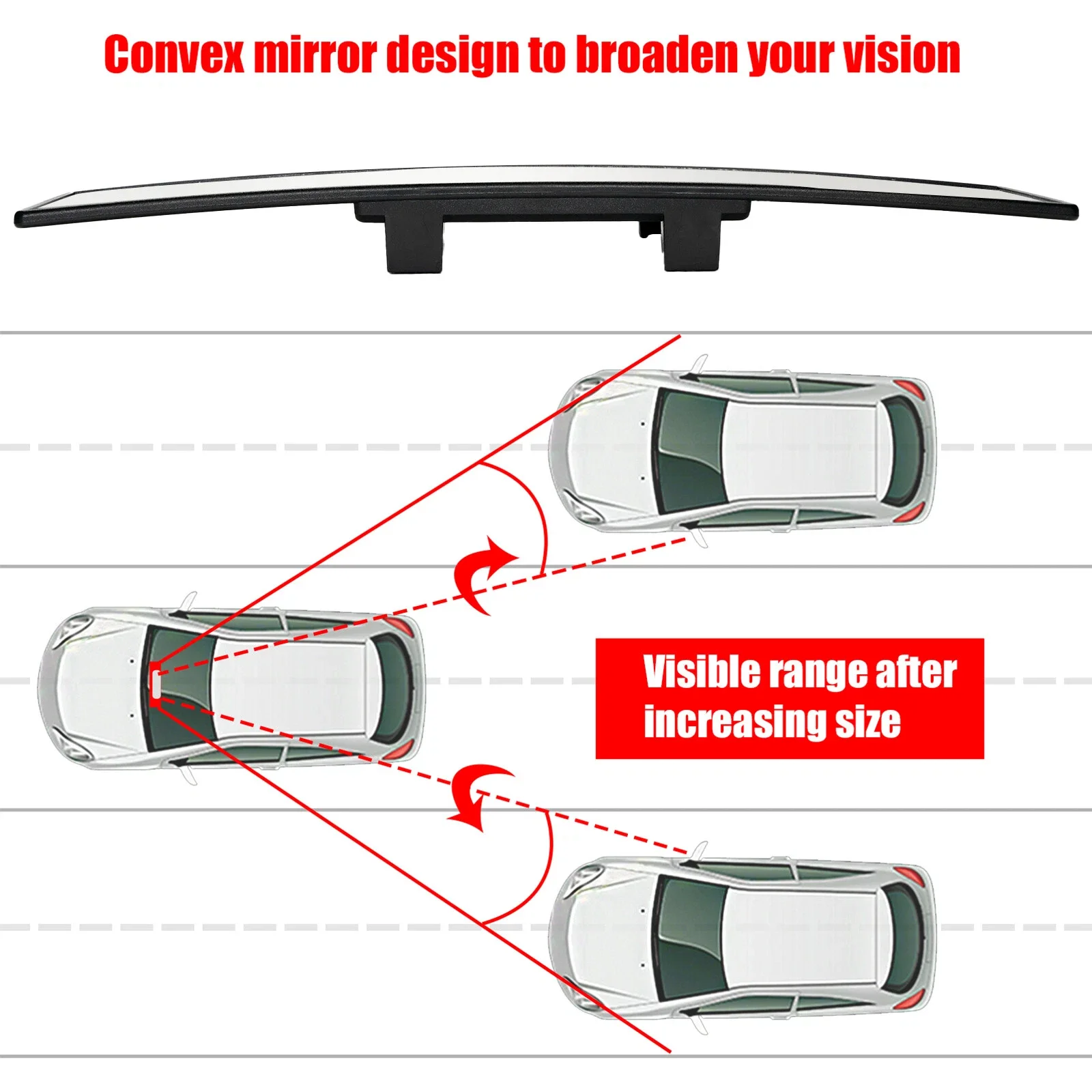 

1pc Car Interior Mirrors Universal Car Rear View Mirror Interior Clear Mirrors Extra Wide Angle Vision UK Car Accessories