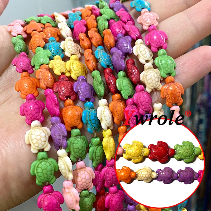 New Small Size Turtle 11mm Turquoises Colorful Howlite Natural Stone Spacer Beads for Jewelry Making DIY Bracelet Accessories