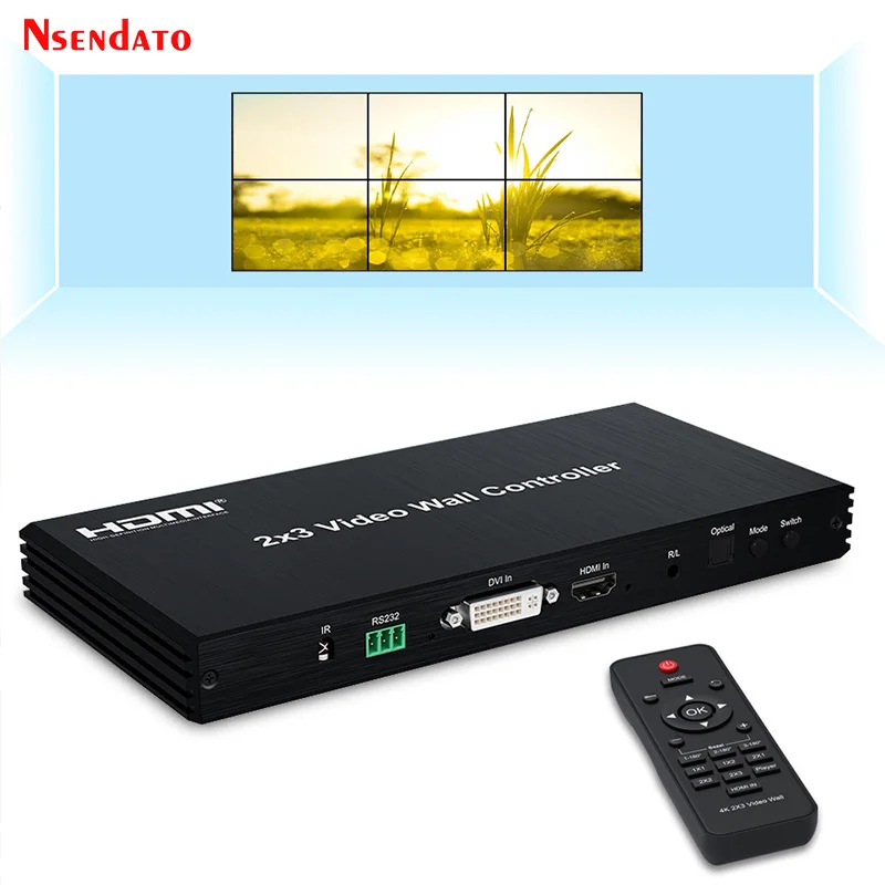 2X3 HDMI TV Video Wall Controller Processor 2x3 2x2 3x2 4x1 5x1 6x1 6 Screen HDMI TV Video Wall Stitching Processor Splicer Box