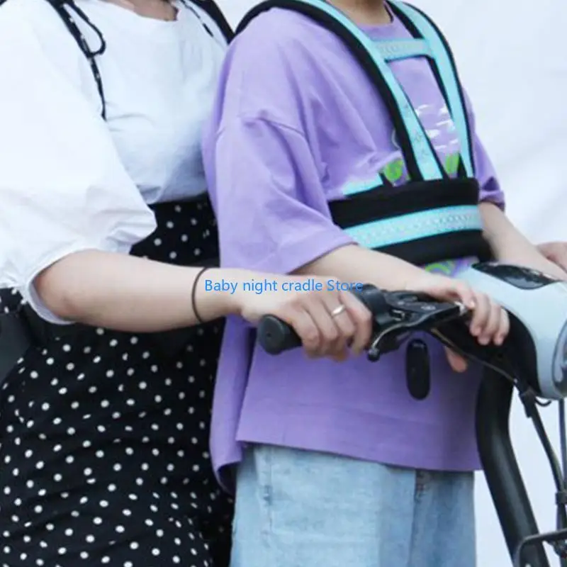 J2FF สายรัดเข็มขัดนิรภัยรถจักรยานยนต์สำหรับเด็กแบบสากลพร้อมแถบสะท้อนแสงสำหรับเด็ก