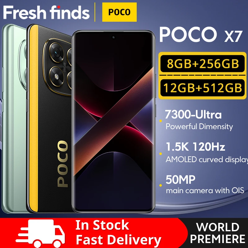 World Premiere POCO X7 Global Version Smartphone Dimensity 7300-Ultra 6.67