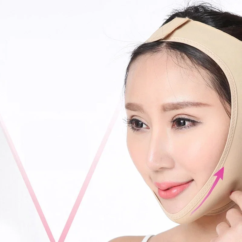 ผ้าพันคอใบหน้ายืดหยุ่นเทปกระชับสัดส่วน V Line Shaper Chin Cheek Face Lift อุปกรณ์ Jawline เครื่องนวดหน้าริ้วรอยผู้หญิง Beauty Care