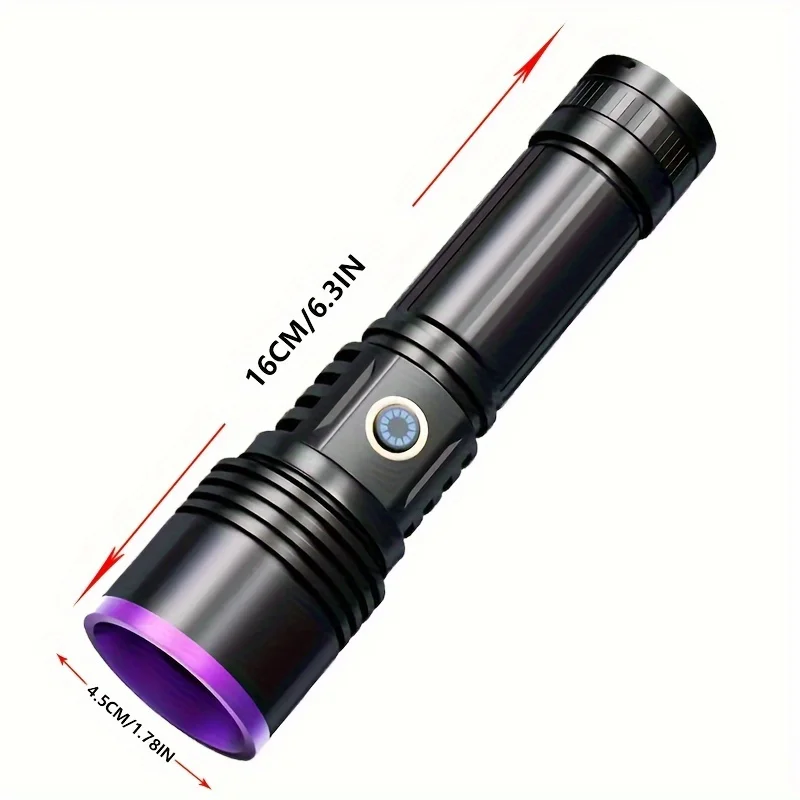 AODTOSIP UV Flashlight Set USB Rechargable 365nm Black Light Ultraviolet Flashlight Torch for Pet Urine Stains Detector