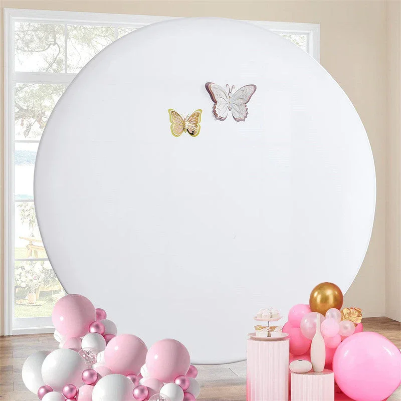 Solid Color Round Backdrops Cover Wedding Children Birthday Party Decor Poster  Baby Shower Circle Studio Photography Backgroud