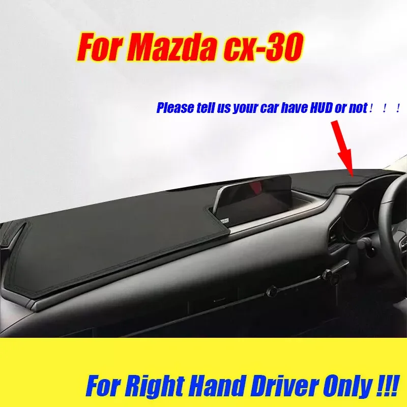 RHD Leather Dashboard Cover Dash Protector Pad Mat For Mazda CX30 CX-30