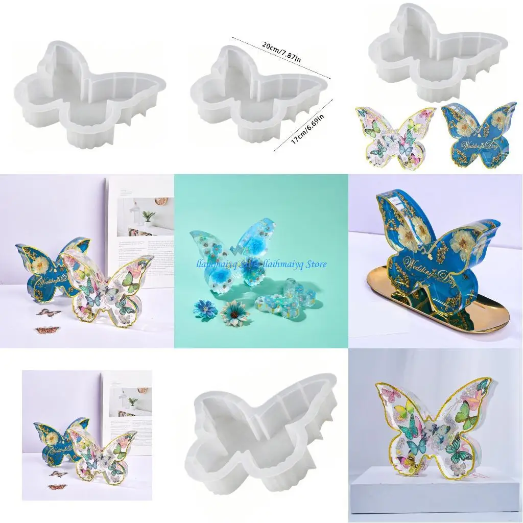 

573B Flexible Silicone Butterfly Mold for Epoxy Resin Large Butterfly Crafting Molds for Bookends and Home Ornament