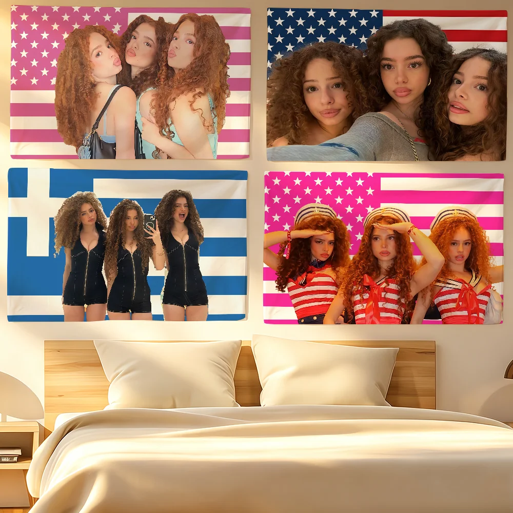 K-Kalogeras Sisters Flag Tapestries For Classroom Dormitory Camping Picnic Party Cheering Home Indoor Outdoor Decor