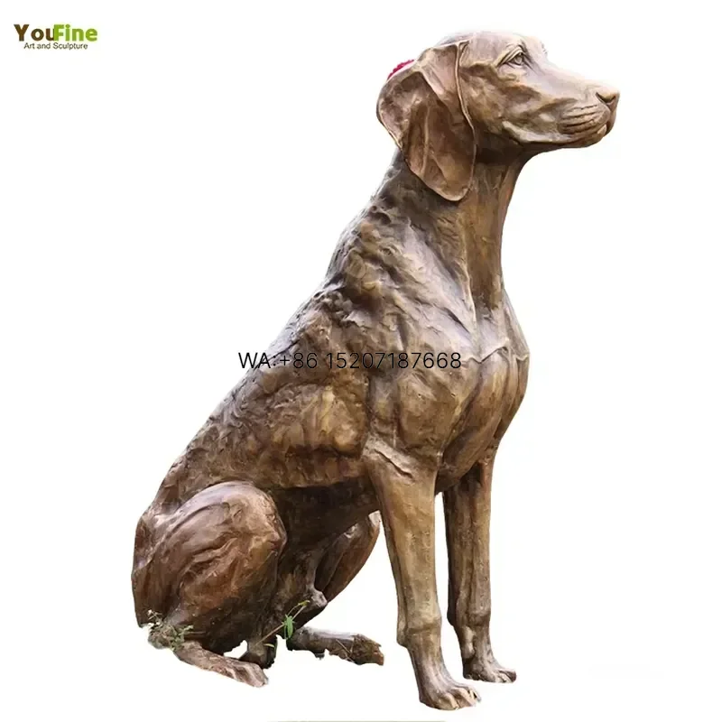 Wmwmnu Life Size Outdoor Garden Decor Bronze Dog Statue Sculpture
