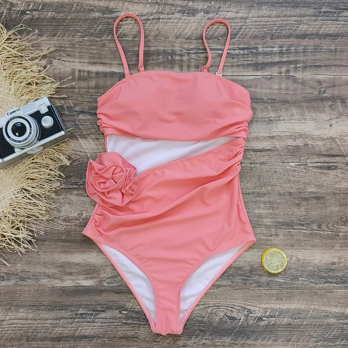 2024 ใหม่ 3Dดอกไม้One Pieceชุดว่ายน้ําสตรีชุดว่ายน้ําVINTAGE Monokini Beachwearชุดว่ายน้ําบราซิลฤดูร้อนบิกินี่