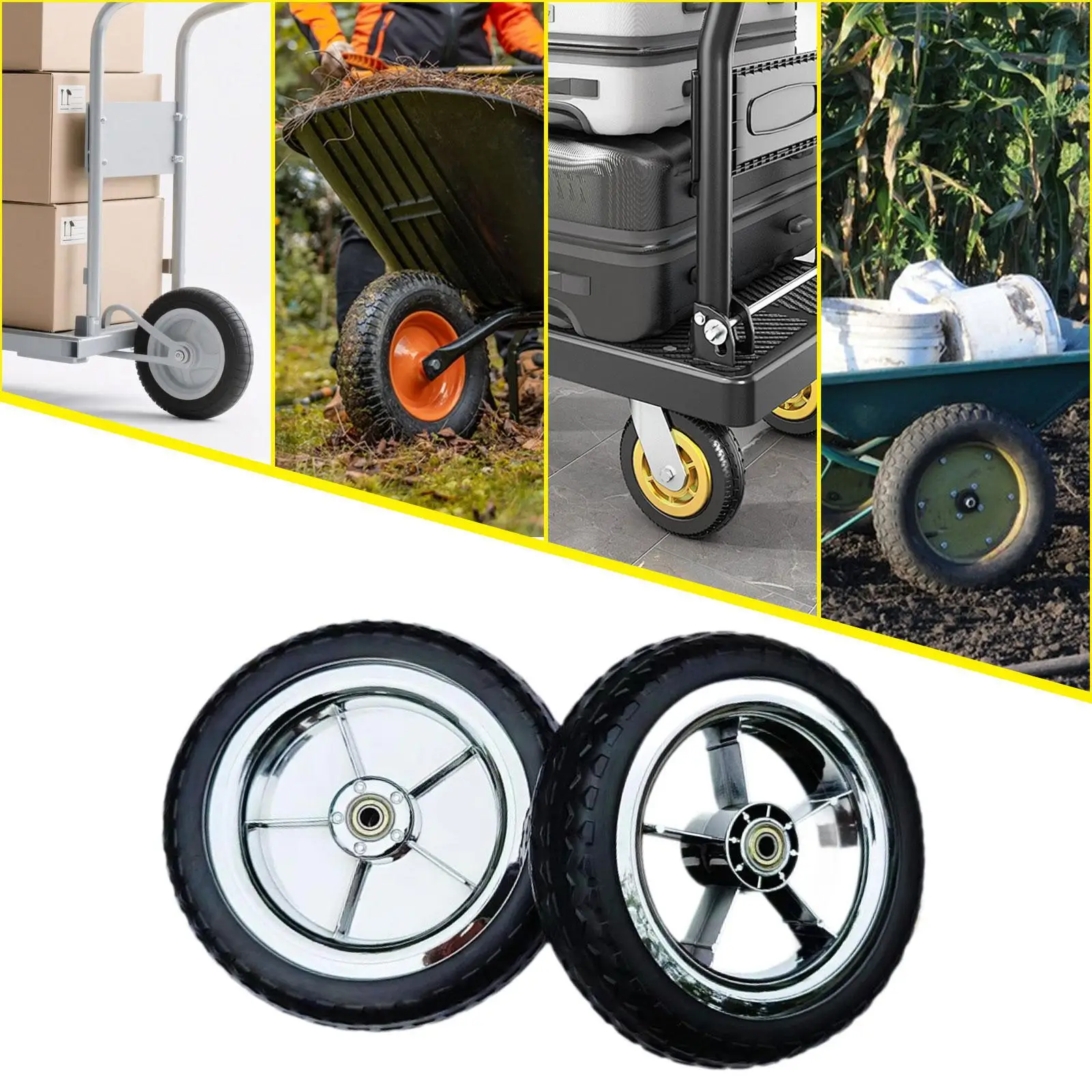 

Eight Inch Pneumatic Air Filled Tire Foam Wheel Universal Trolley Cart Wheel for Folding Wagon Garden Hand Cart