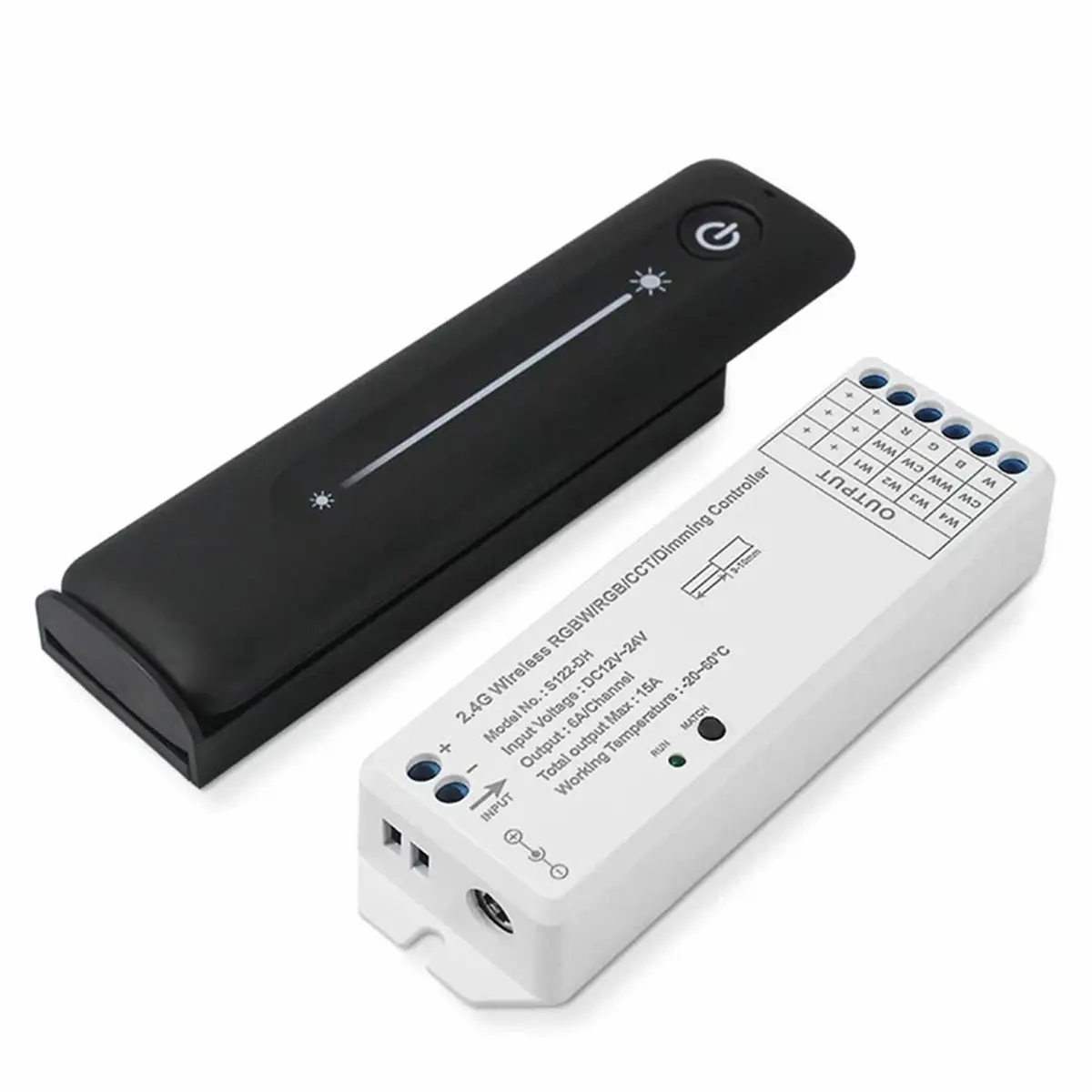 A95G 12V 24V PWM LED Dimmer with 2.4G Wireless Remote for Single Color Strip Lights A