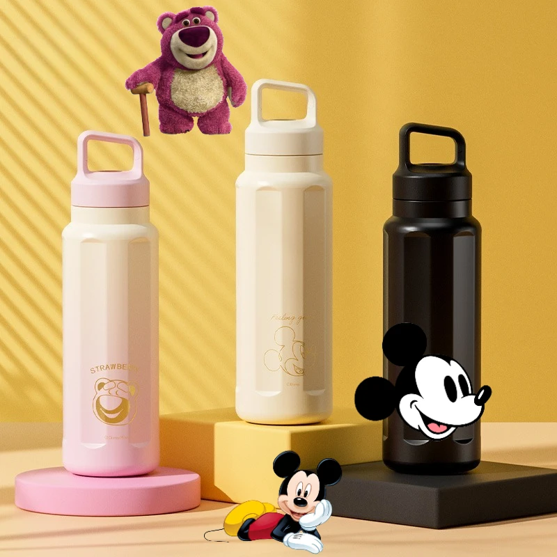 

570ML Disney Mickey Mouse Insulated Cup Drinking Stainless Steel Bottle Lotso Cartoon Car Cooler Cup Outdoor Sports Water Cup