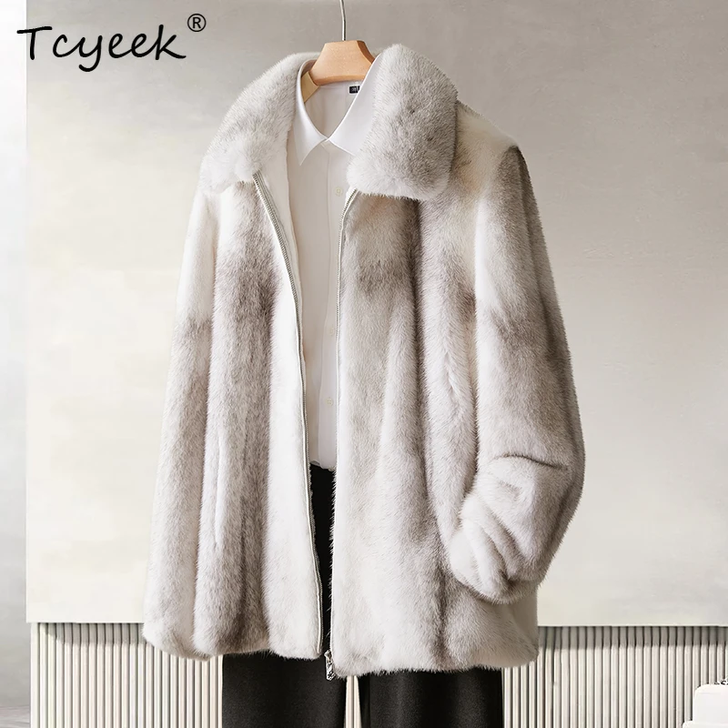 

Tcyeek Роскошное пальто из натурального норкового меха Мужская зимняя одежда Крестовая норковая мужская куртка из натурального меха Новая верхняя одежда Куртка Мужская
