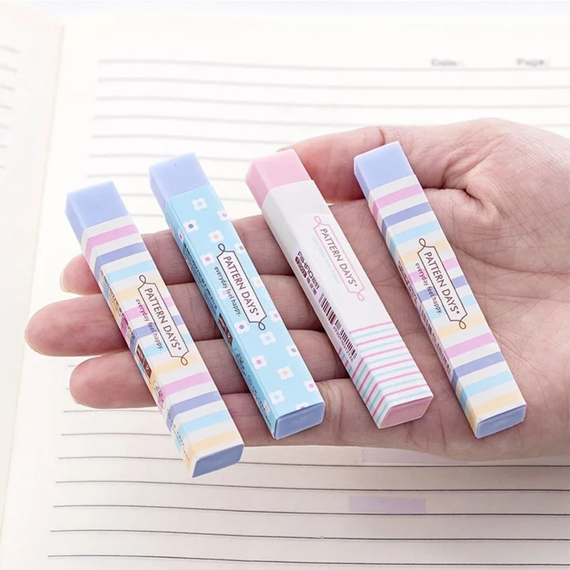 Rainbow Long Strip Eraser 5PCS Student Art Painting Pencil Rubber Candy Color Correction Stationery
