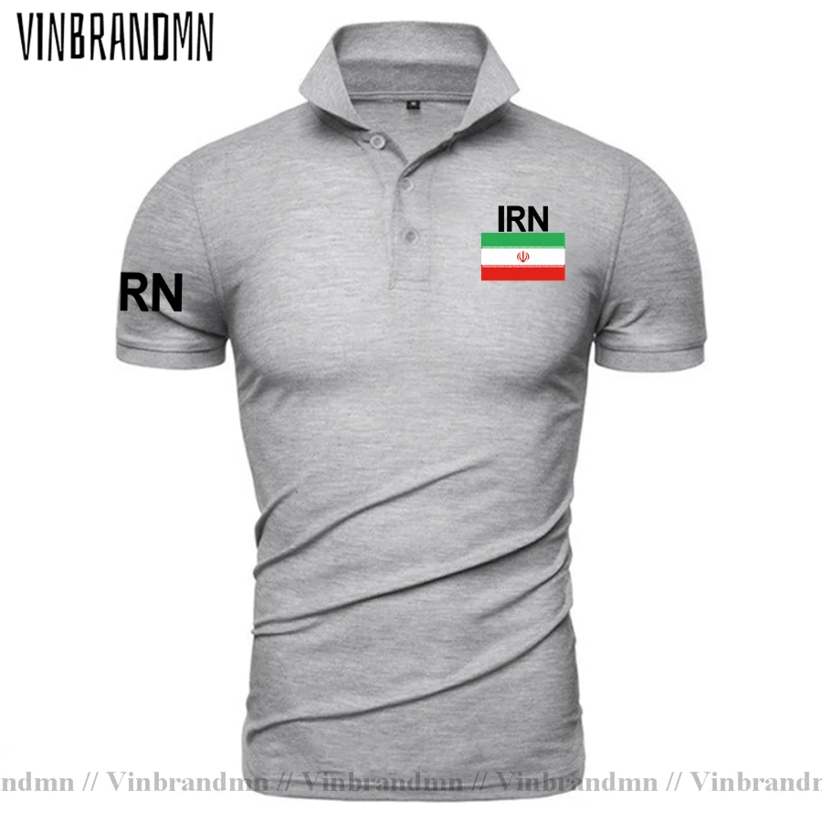 Iran Islamic Polo shirts Men Short Sleeve Brand Tops Country Flag Design 100% Cotton Shirts Fashion Nation Team Printed Clothing