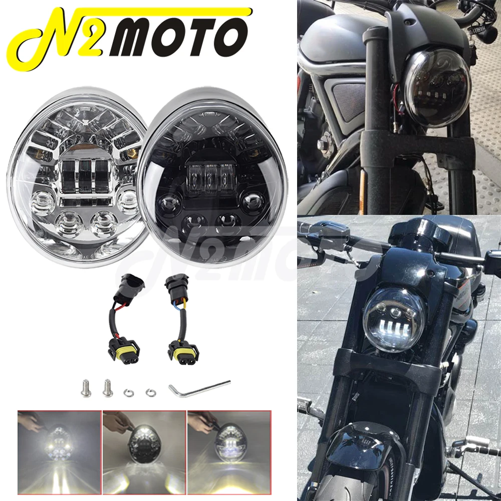 65W Motorcycle V Rod LED Headlamp For Harlay Street Rod Night Rod Special VRSCD V-Rod CVO/SE VRSCF VRSCA Angel Eye DRL Headlight