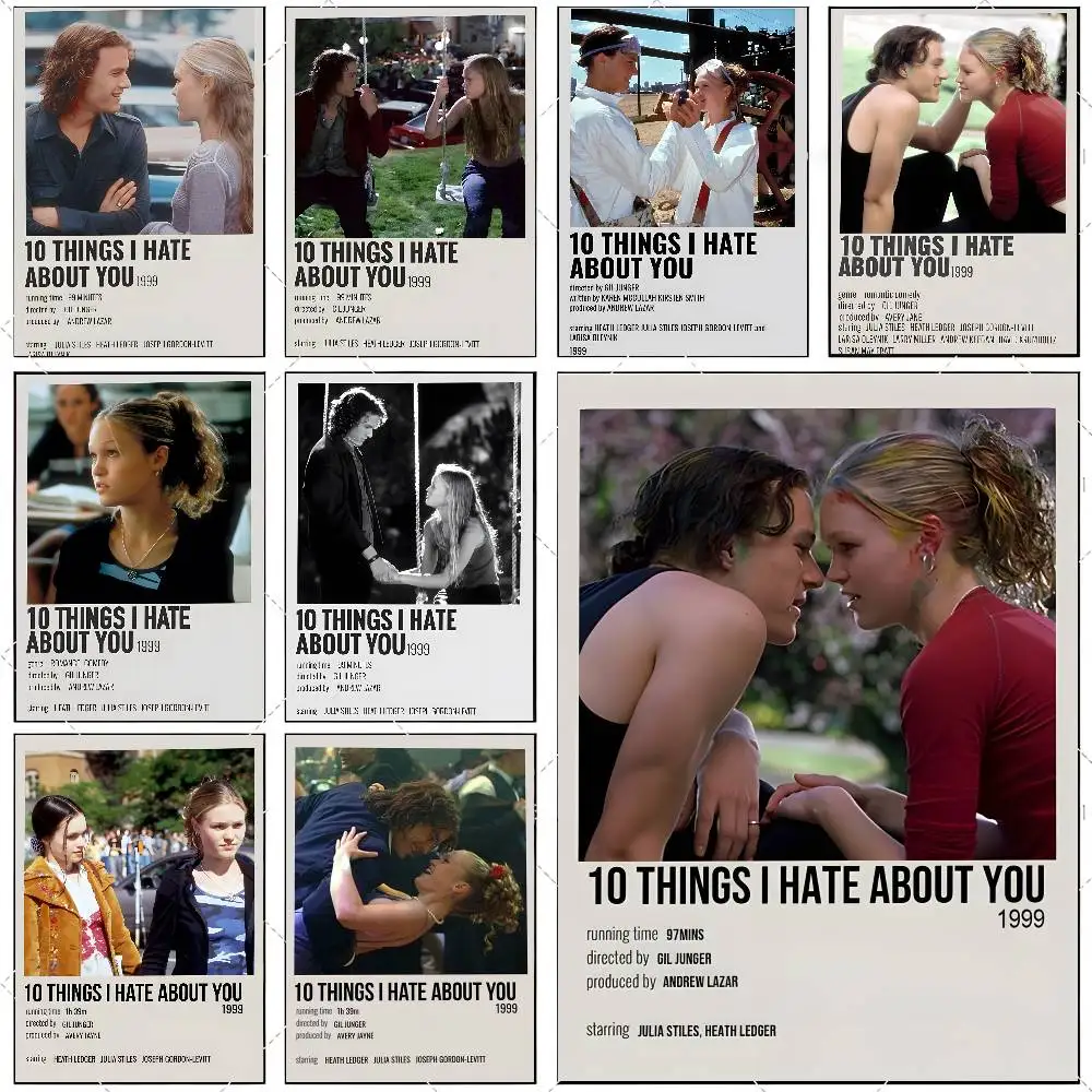 Klassischer Film „10 Things I Hate About You“-Poster. Hochauflösender Kunstaufkleber. Selbstklebende, wasserfeste Heimdekoration