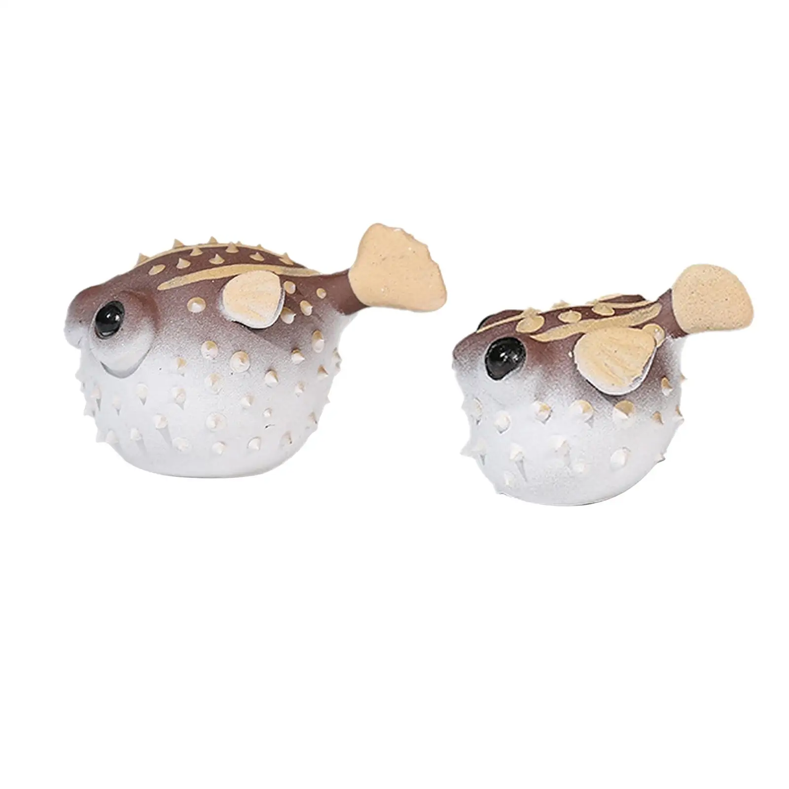 Tea Pet Ornament Decorative Puffer Fish Statue for Bookshelf Tabletop